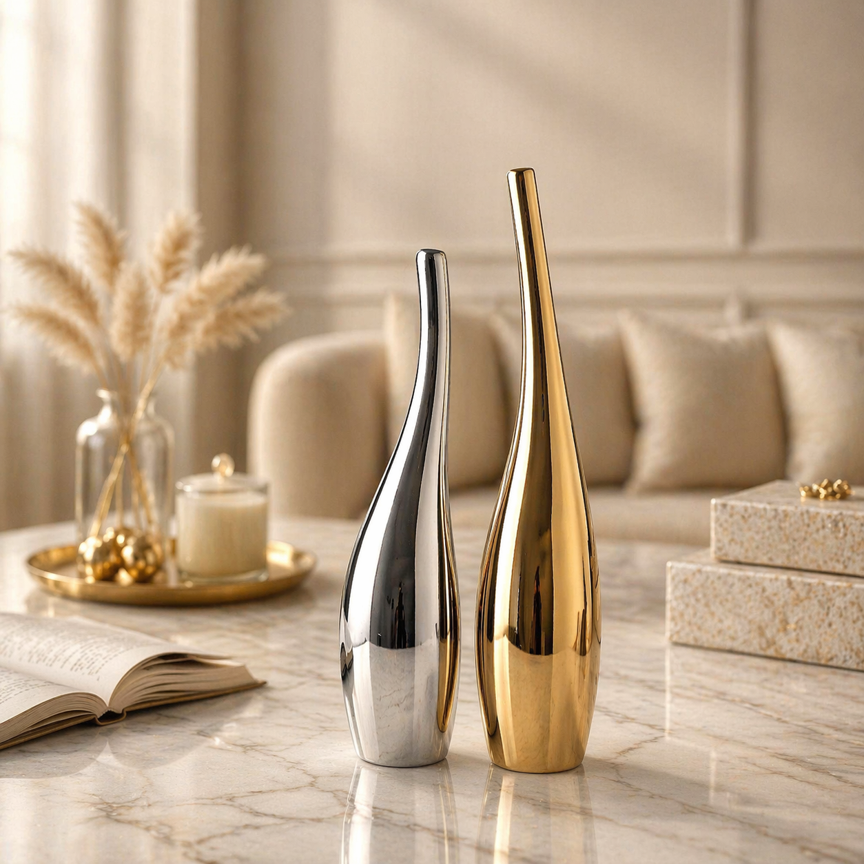 Nordic Luxe Sculptural Vase Set