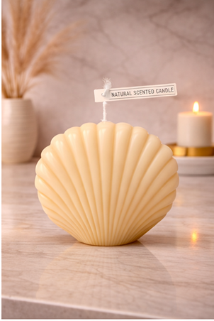 Shell Shaped Soy Wax Candle – Coastal Home Decor