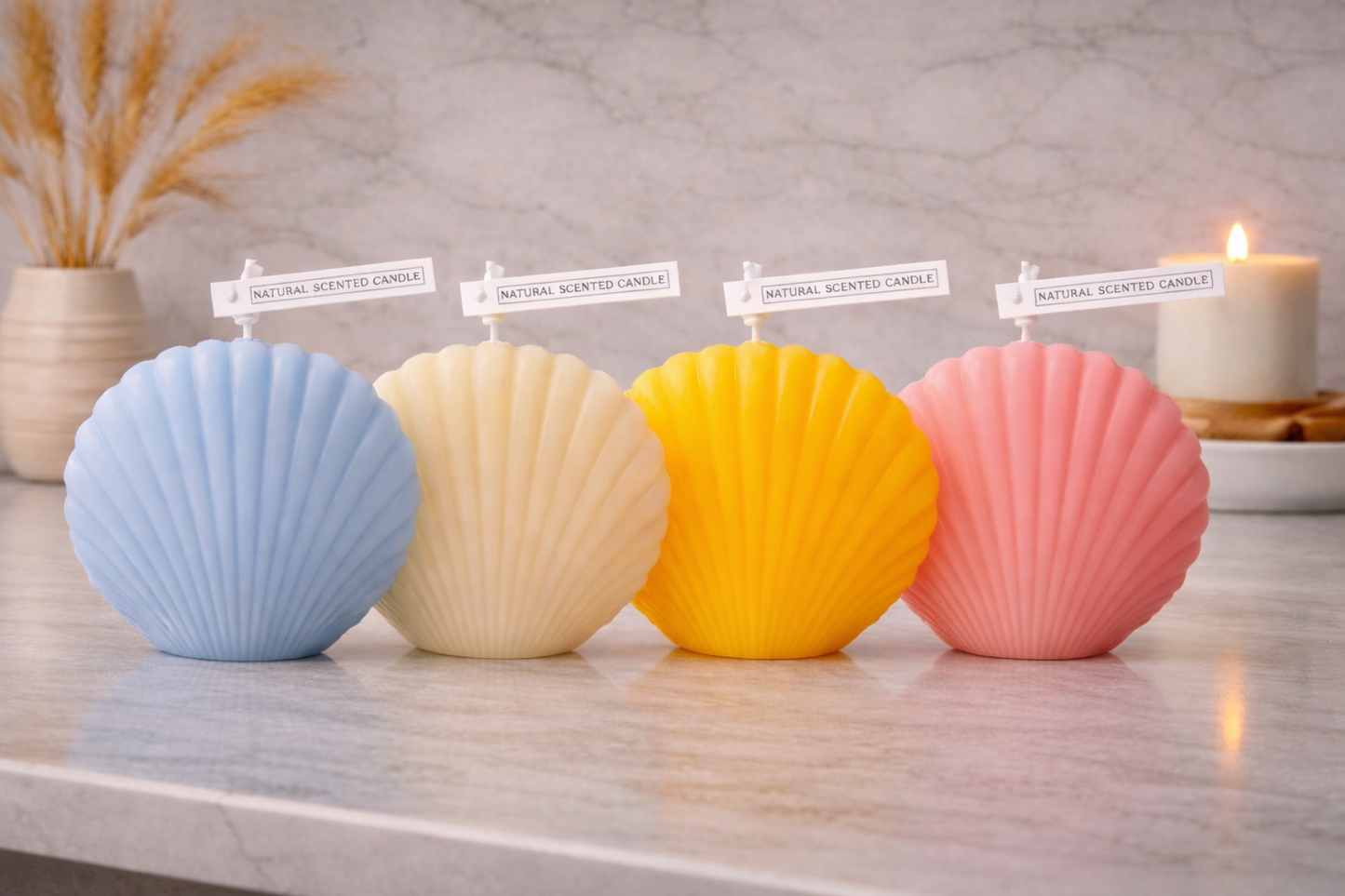 Shell Shaped Soy Wax Candle – Coastal Home Decor